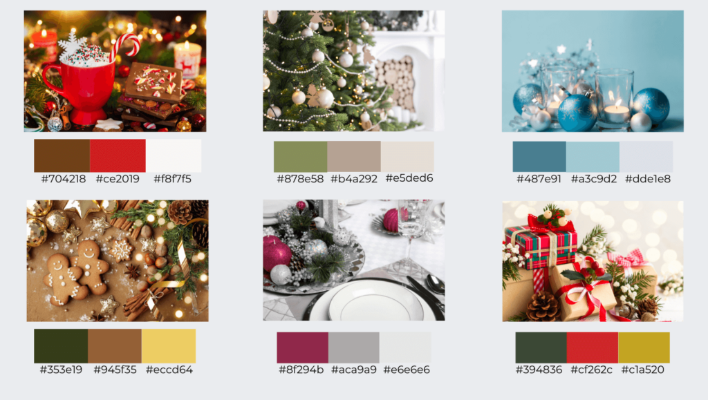 Christmas colour palettes
